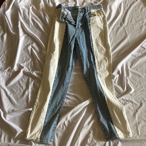 NEVER WORN BRAND NEW White Blue Denim Baggy Dad Jeans